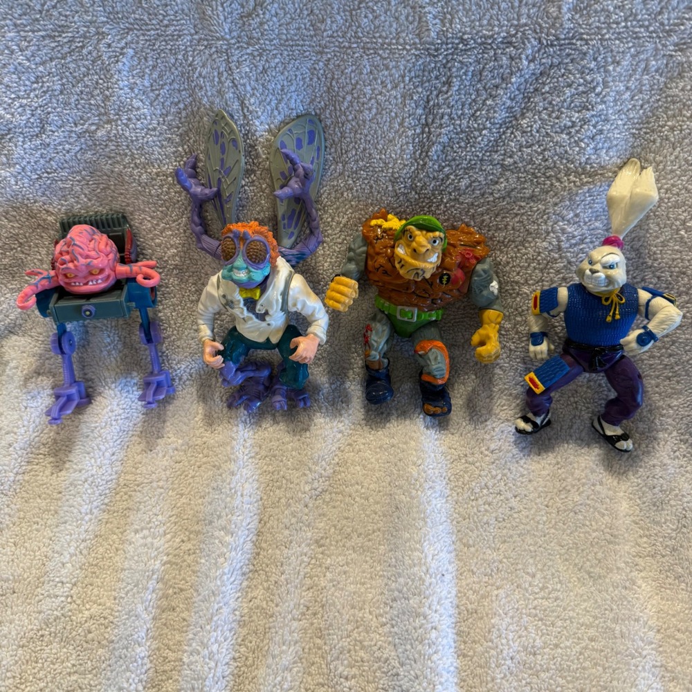 Vintage 1989 TMNT Action Figure Lot Bad Guys Usagi Yojimbo Baxter Stockman Krang